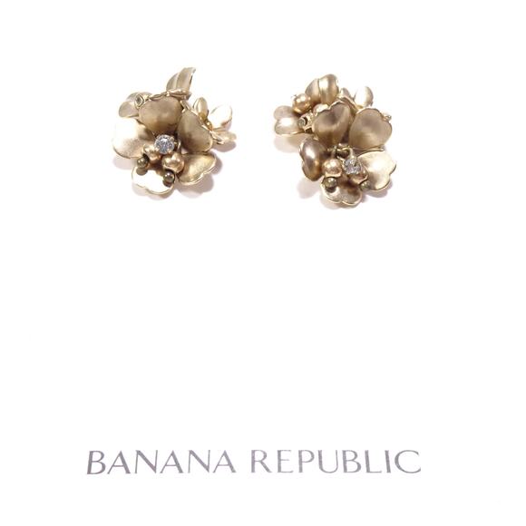 NWT Banana Republic Women's Brass Metal Flower Stud EARRINGS NWT 48 - Picture 6 of 8